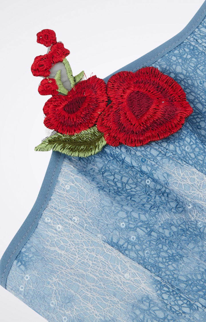 ROSE SHOT DENIM CORSET TOP