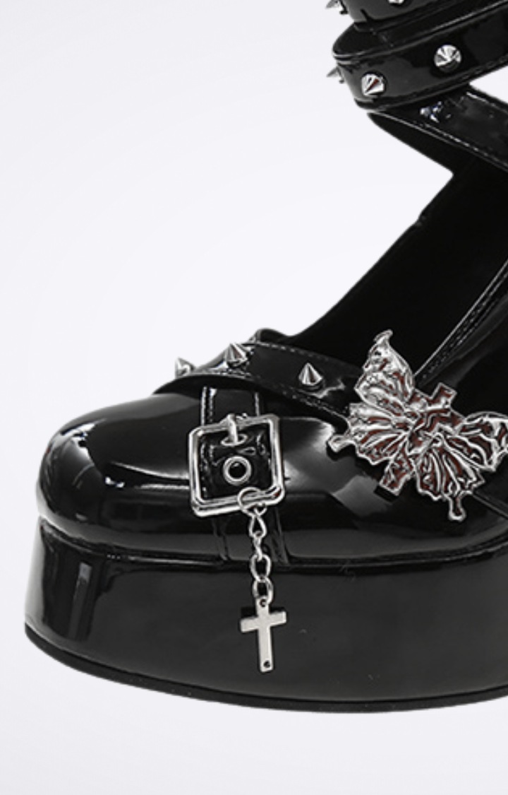 CHROMEHEART BUTTERFLY PLATFORM HEELS