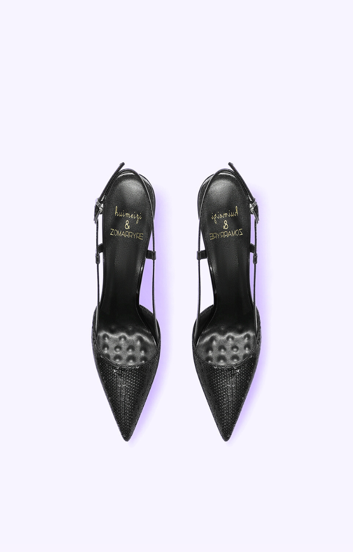 GLITTER BRAT STARLIGHT SLINGBACK STILETTOS IN MIDNIGHT REBELLION
