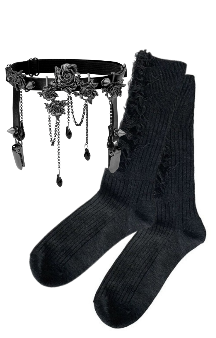 GOTHIC ROSE CHAIN HARNESS - THIGH & CALF FIT