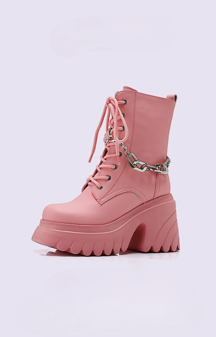 CHAIN REACTION PLATFORM BOOTS - CANDY BRUISE