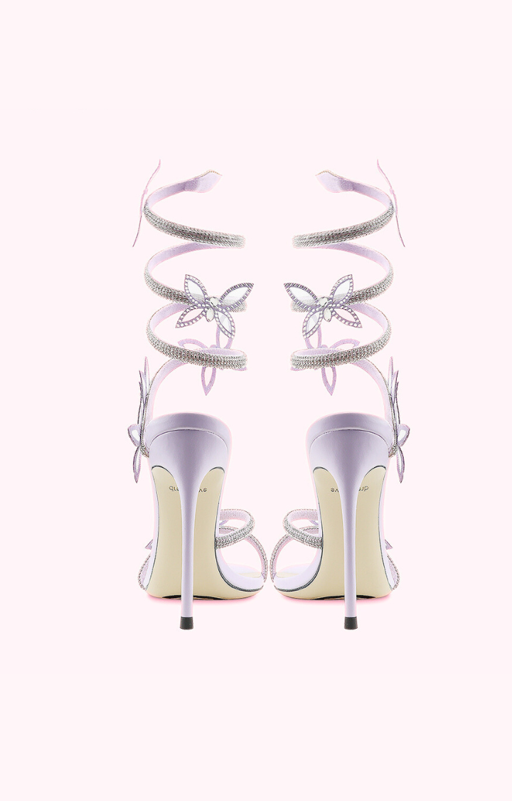 CELESTIAL BIND LAMBSKIN STILETTO SANDALS – VEIL PURPLE