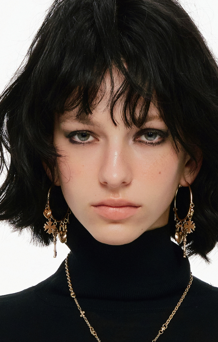 MIDNIGHT KEY OBSESSION HOOP EARRINGS