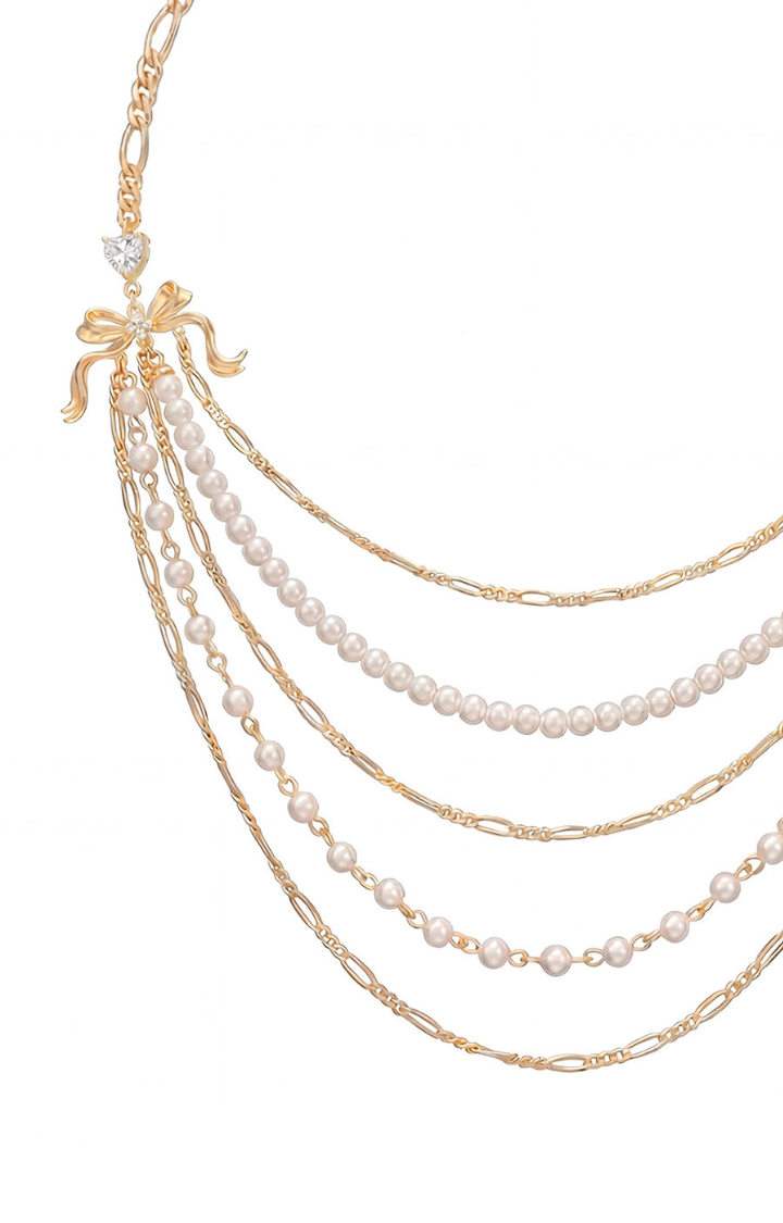 BAROQUE RIBBON LAYERED NECKLACE