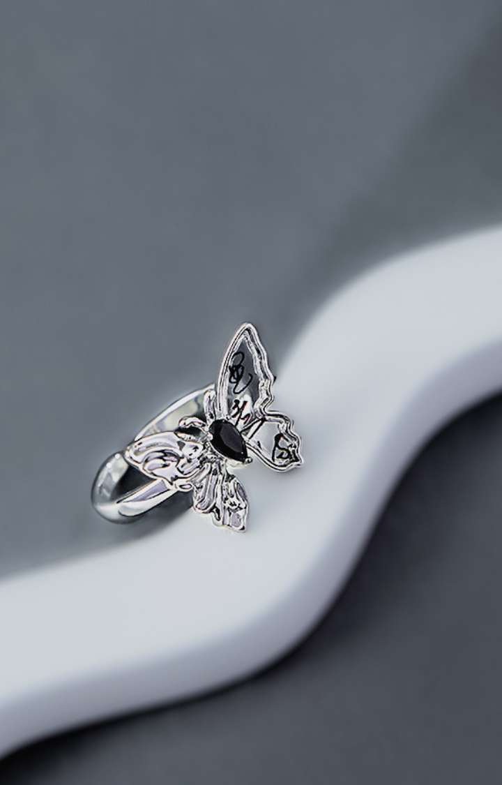 REBEL SCRIPT BUTTERFLY RING