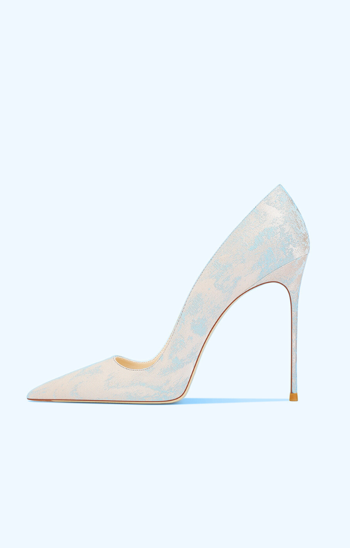 GLITTER BRAT MARBLE STILETTO HEELS IN ICE MARBLE RIOT