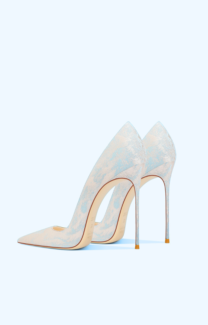 GLITTER BRAT MARBLE STILETTO HEELS IN ICE MARBLE RIOT
