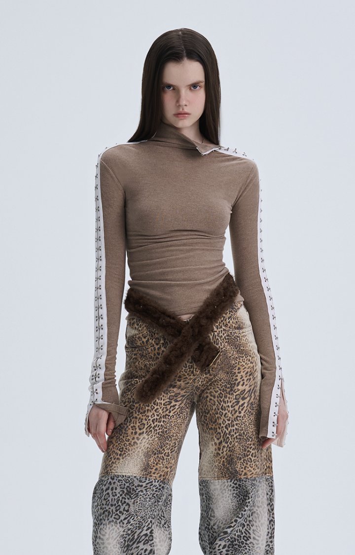 DAYBREAK VEIL REVERSIBLE TOP IN BROWN APRICOT