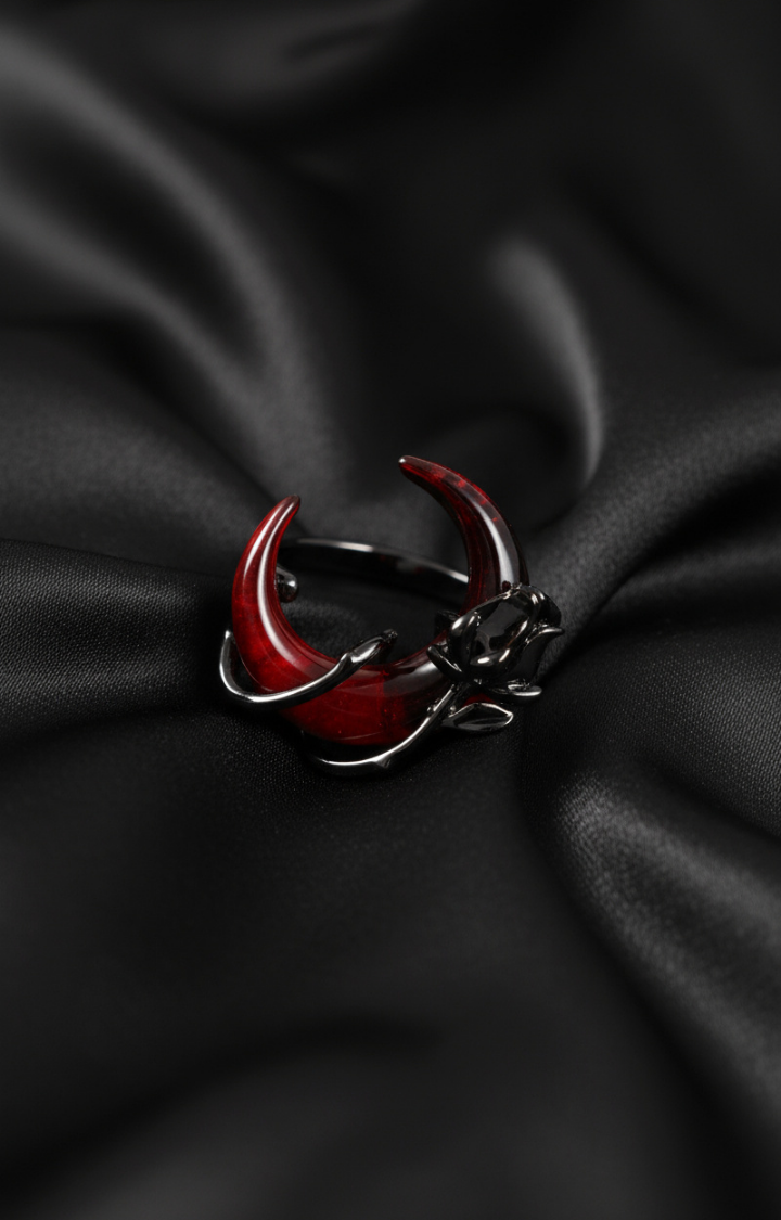 CRIMSON THORN ROSE RING