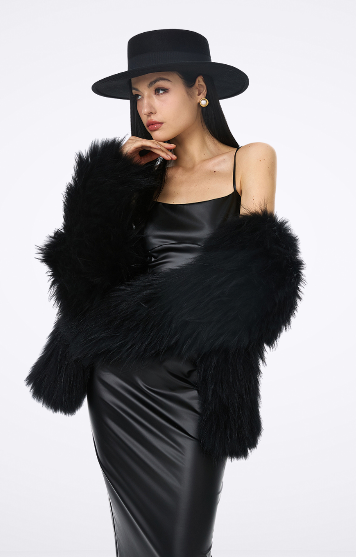 CITY NOIR FAUX LEATHER MAXI DRESS