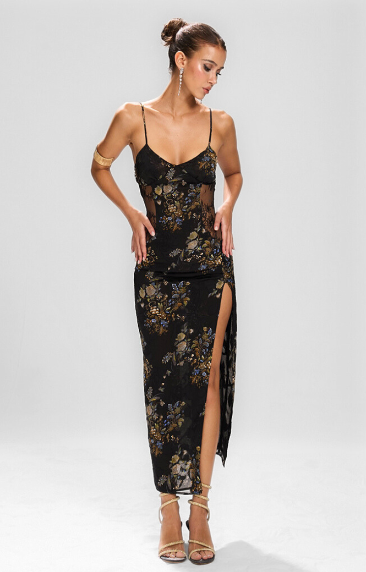DEADLY BLOOM MAXI DRESS