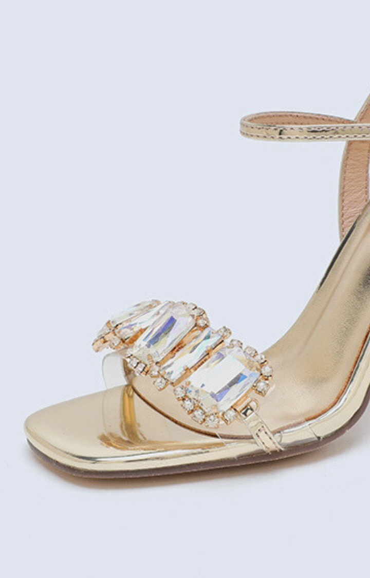 GILDED PRISM CRYSTAL SANDALS IN CHAMPAGNE BLAZE