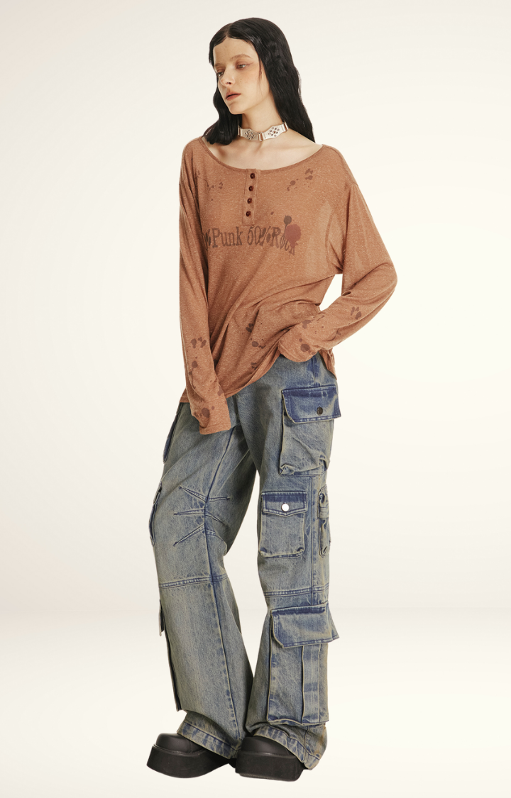 MIDNIGHT UTILITY MULTI-POCKET WASHED JEANS