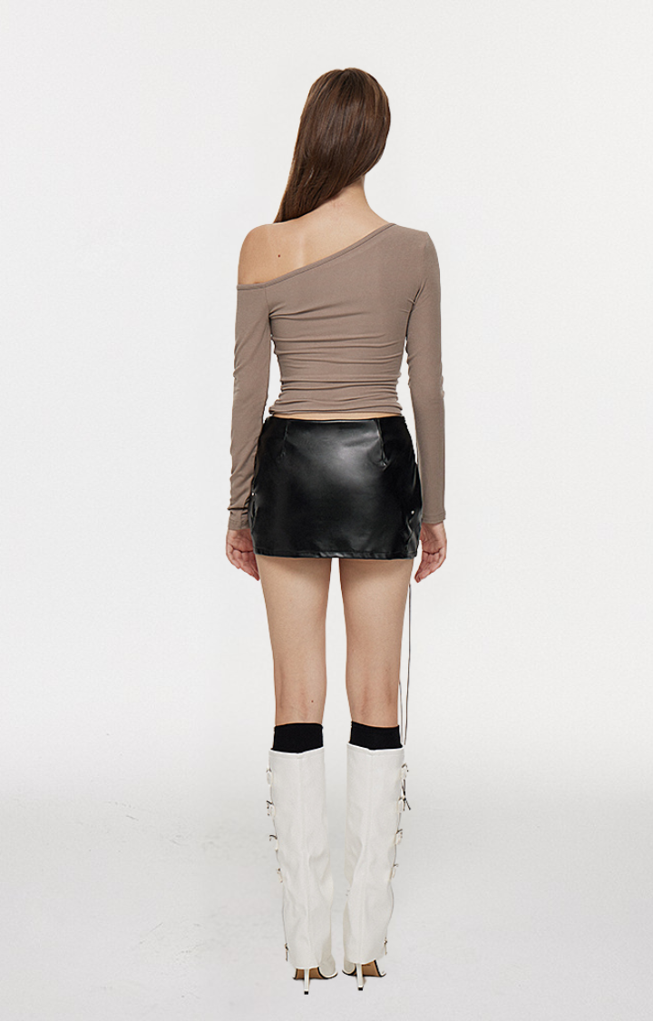 SAINT SIDE-SLIP ONE-SHOULDER CONTOUR TOP