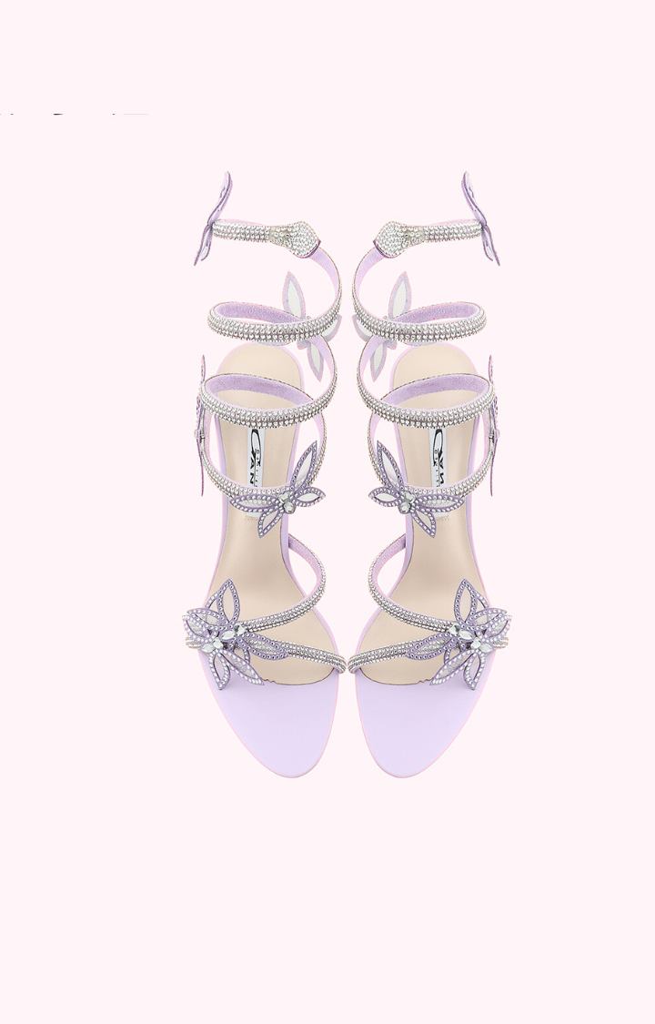 CELESTIAL BIND LAMBSKIN STILETTO SANDALS – VEIL PURPLE