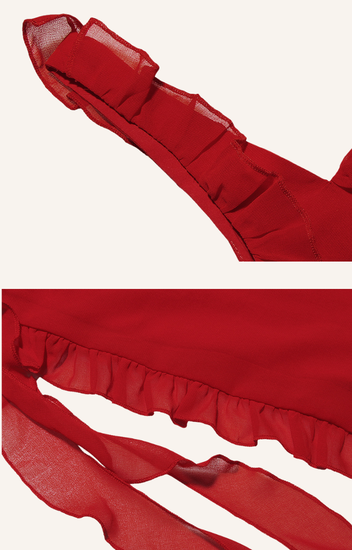 SCARLET TROUBLE RUCHED DRESS