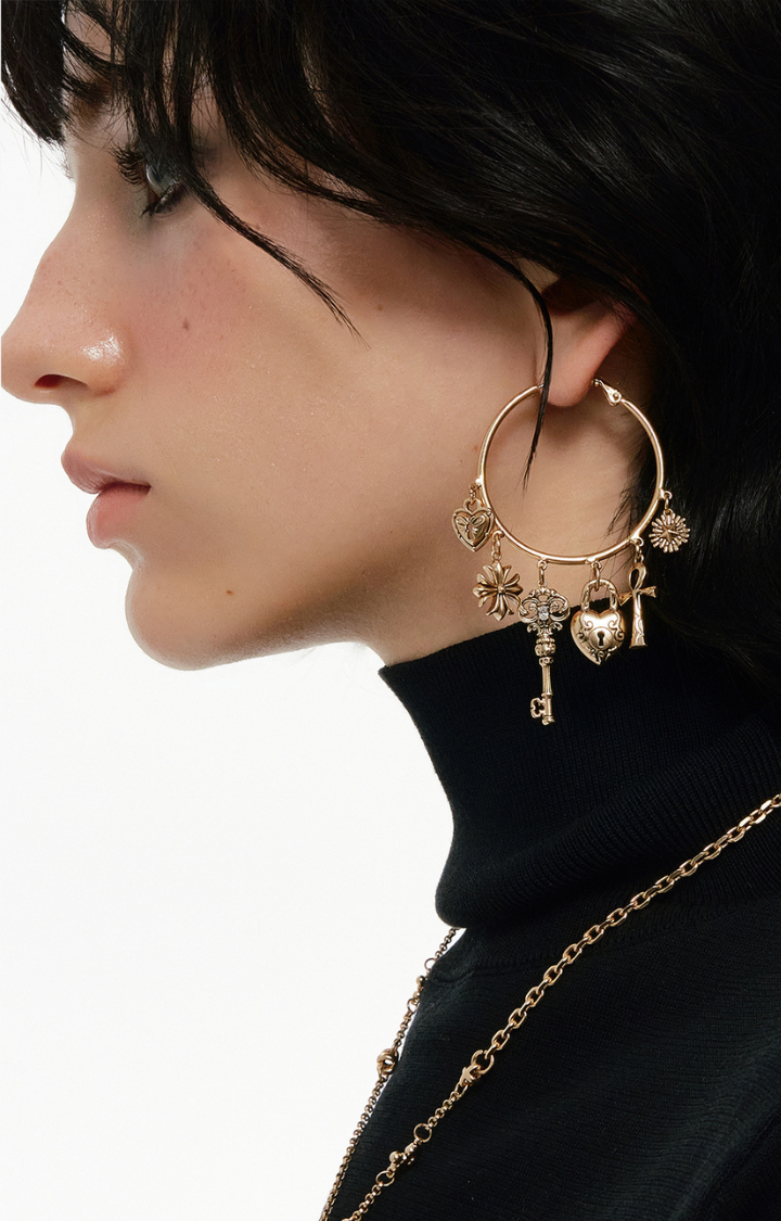 MIDNIGHT KEY OBSESSION HOOP EARRINGS