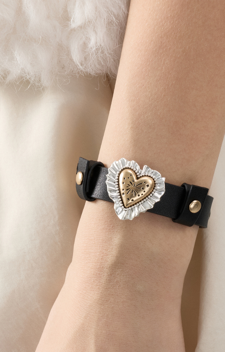 FIREWORK HEART LEATHER BRACELET