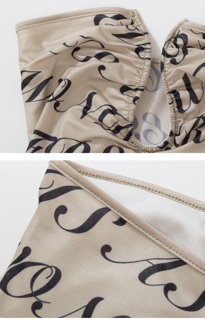 SAINT LETTERS CUTOUT TUBE TOP KHAKI PRINT EDITION