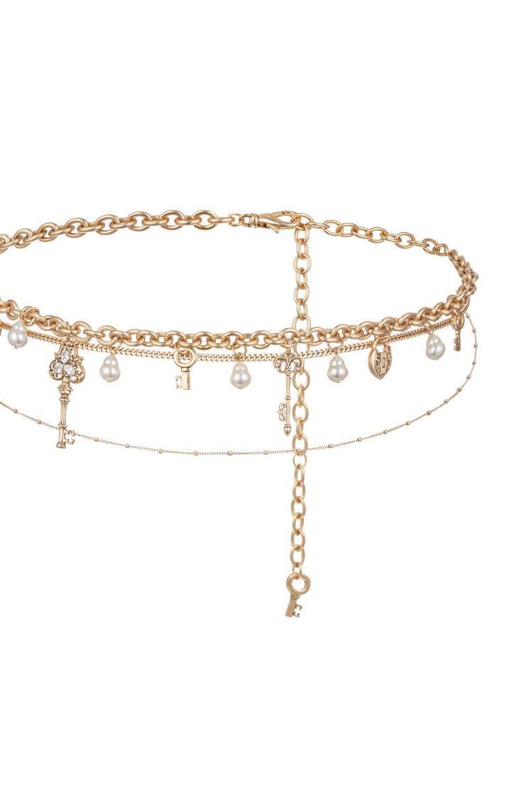 PEARL LOCK KEY MULTI-LAYER WAIST CHAIN