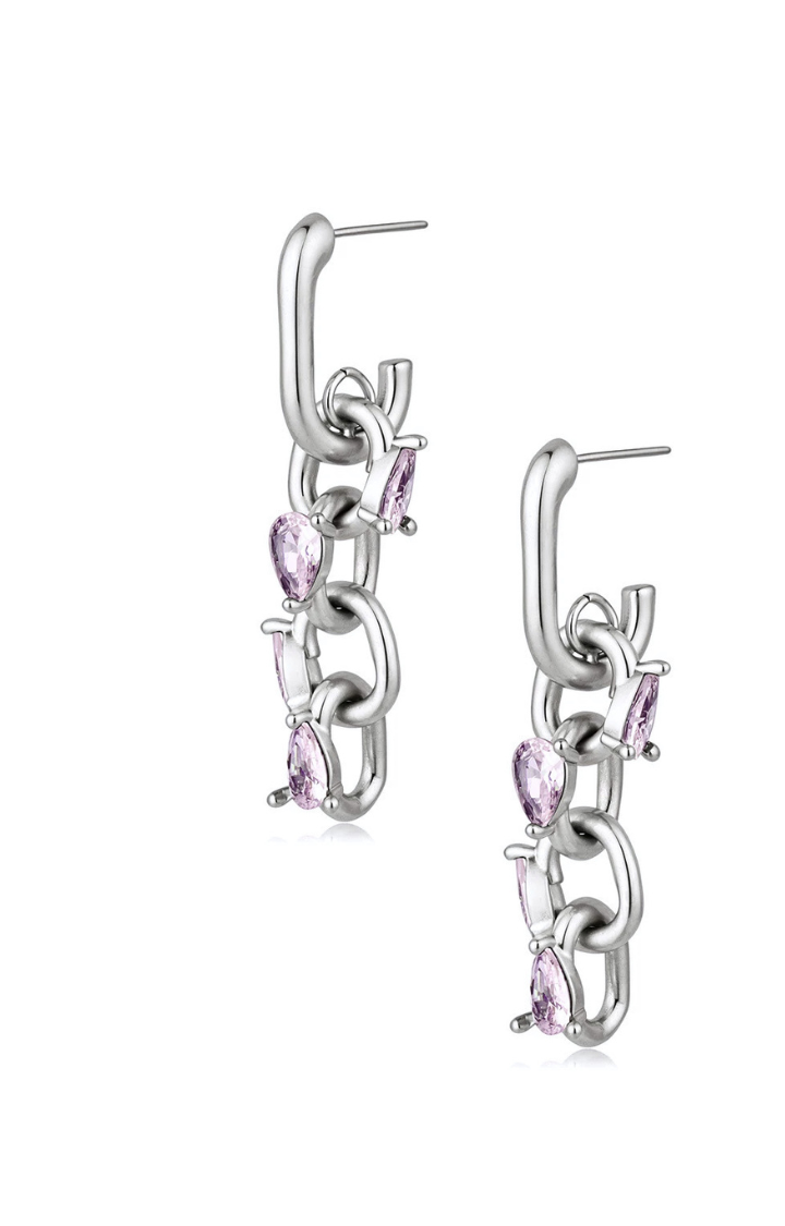 VIOLET LOCK DROP EARRINGS