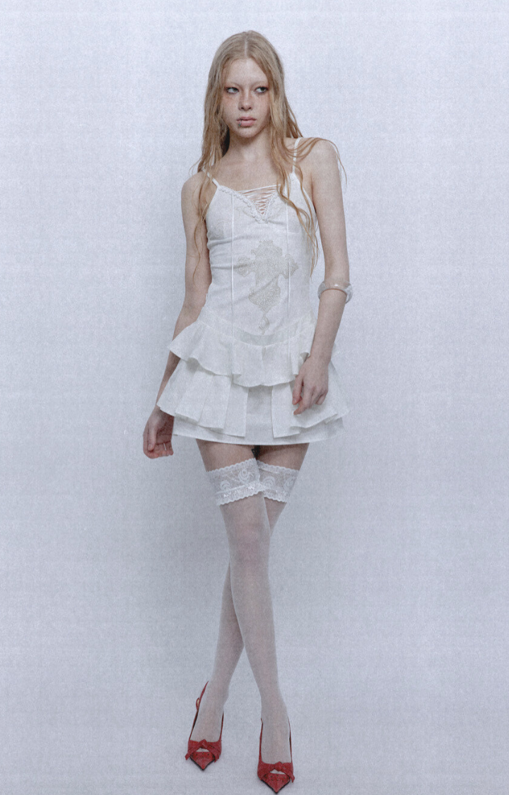 CONSECRATED RUIN LACE MINI DRESS
