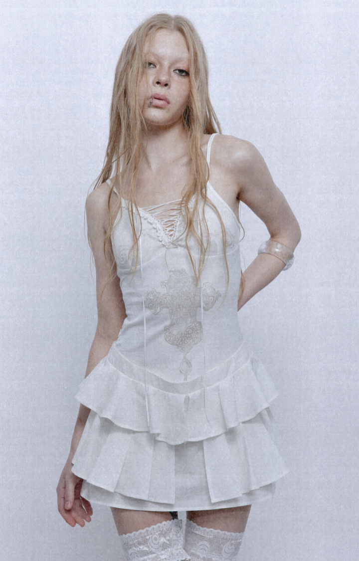 CONSECRATED RUIN LACE MINI DRESS