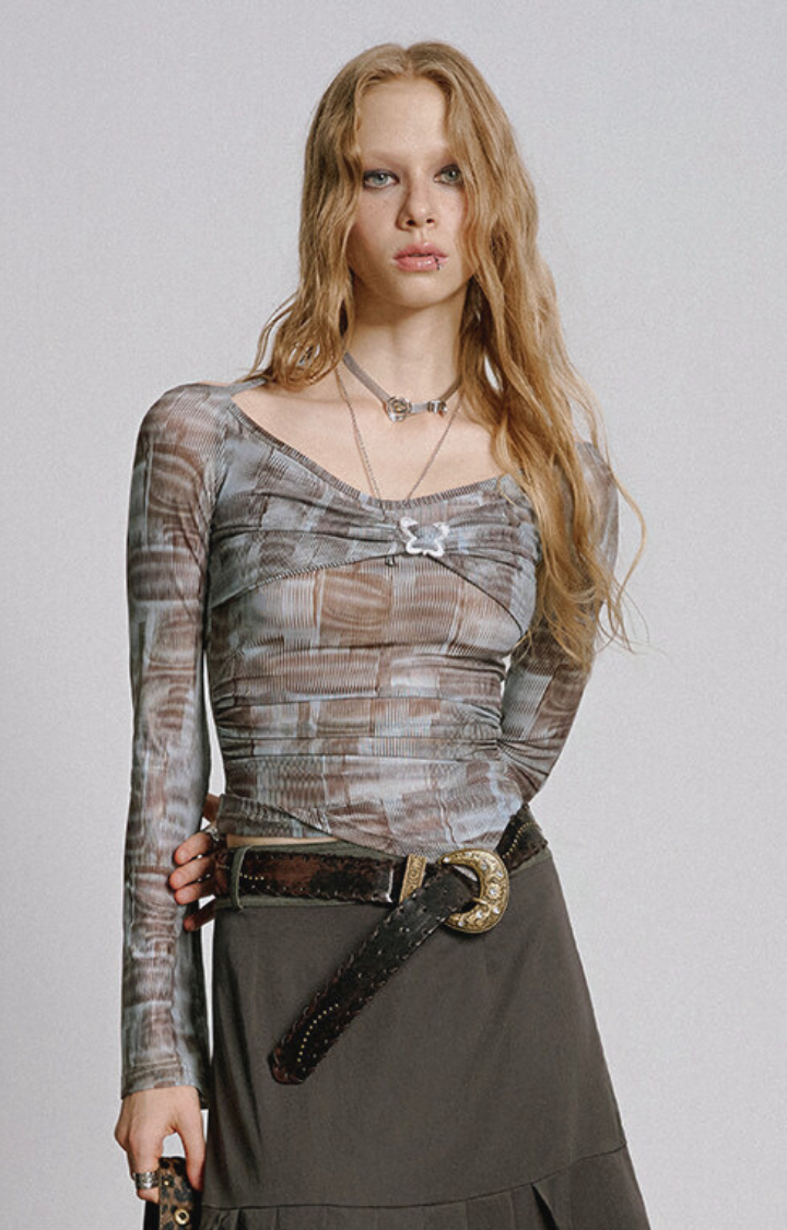 ASHEN WHISPER FITTED TOP