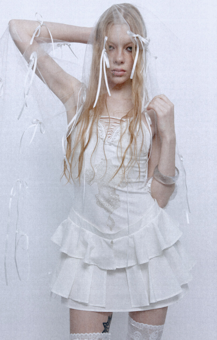 CONSECRATED RUIN LACE MINI DRESS