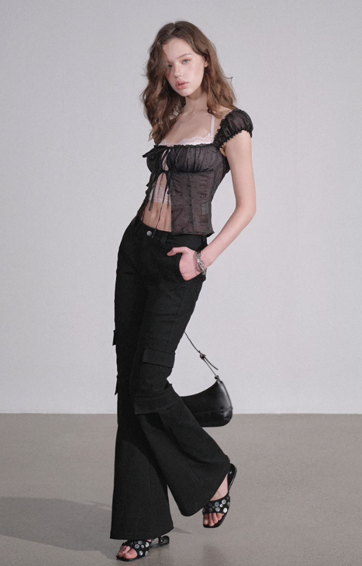 DOUBLE VEIL CORSET TOP