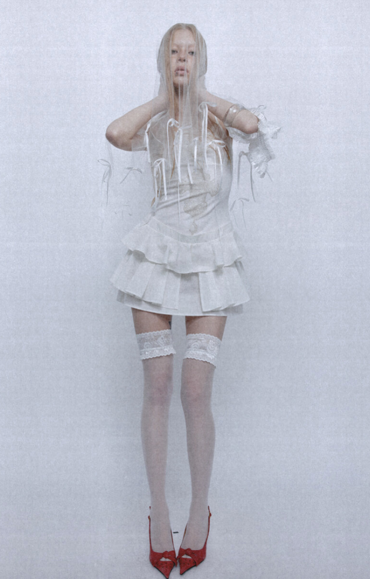 CONSECRATED RUIN LACE MINI DRESS