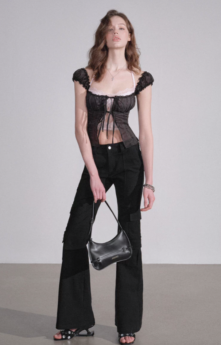 DOUBLE VEIL CORSET TOP