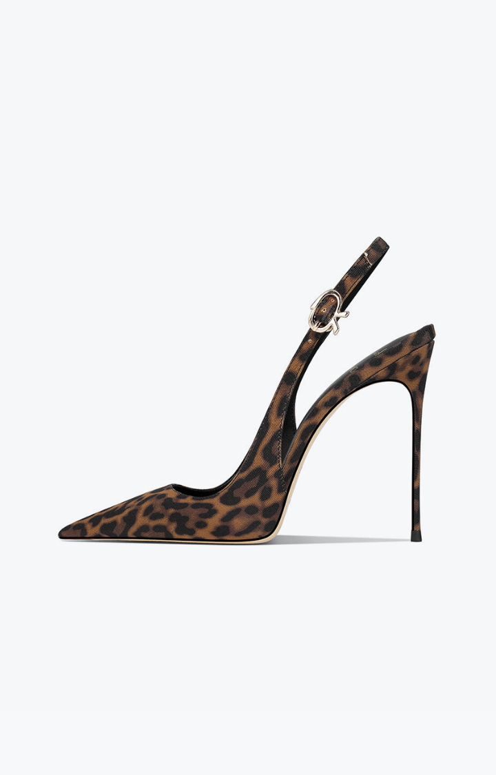 NO MERCY LEOPARD STILETTO SLINGBACKS