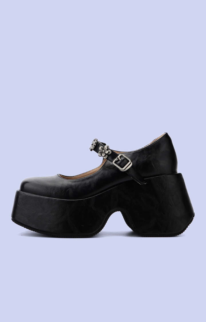 POISON CHARM MARY JANES – NOIR COWHIDE