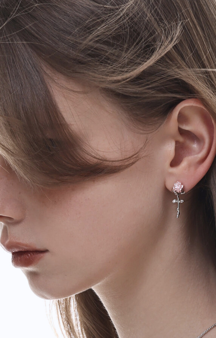 THE ROSE SIN ROSARY EARRINGS