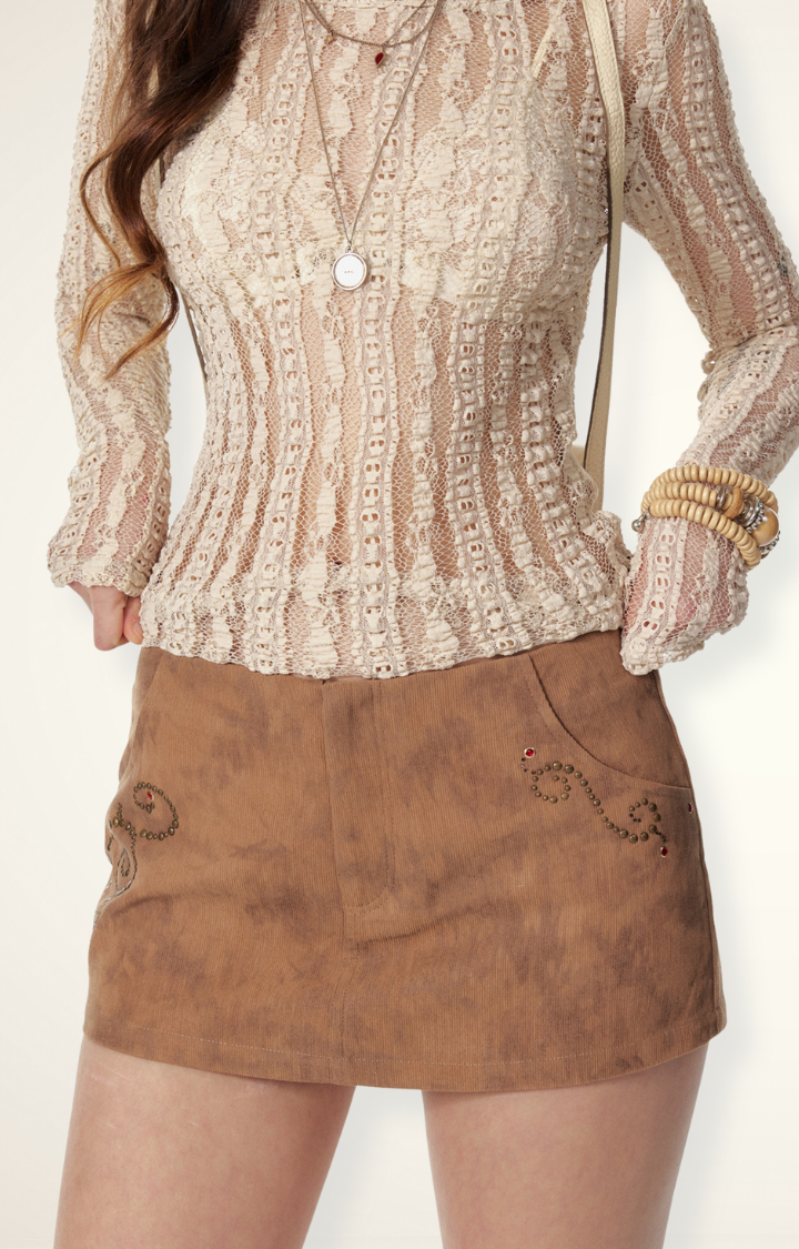 CRUSH ROUTE CORDUROY MINI SHORTS
