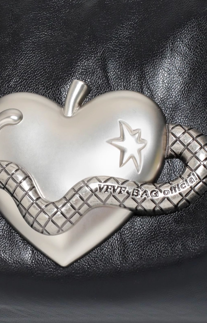SERPENT HEART APPLE SHOULDER BAG IN BLACK VENOM