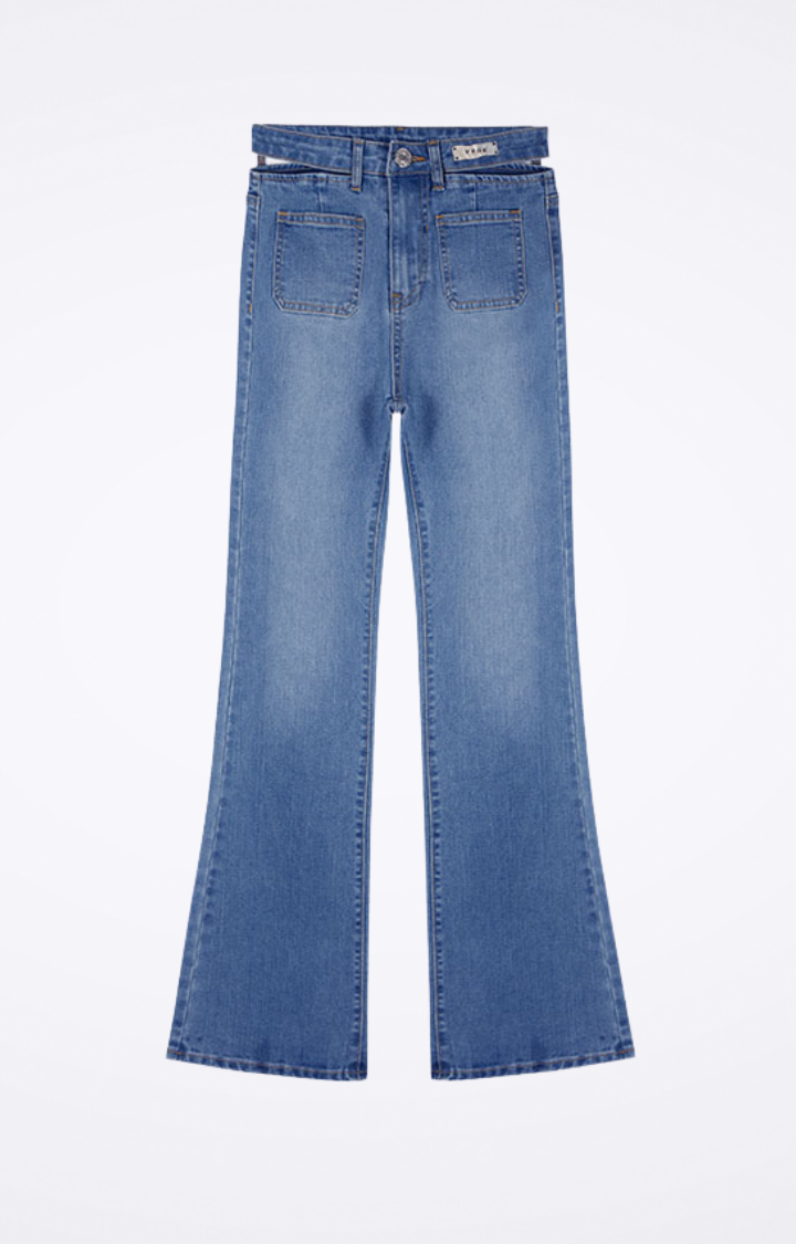 SPLIT WAIST BRAT BOOTCUT JEANS