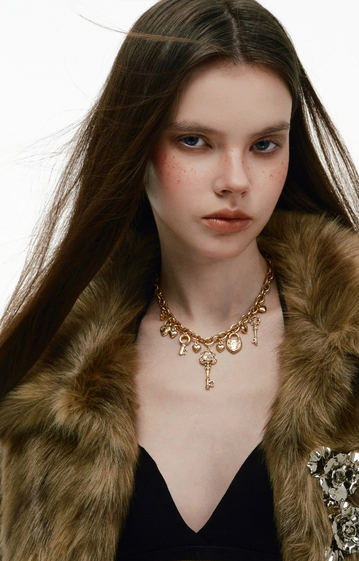 MIDNIGHT KEY CHARM NECKLACE