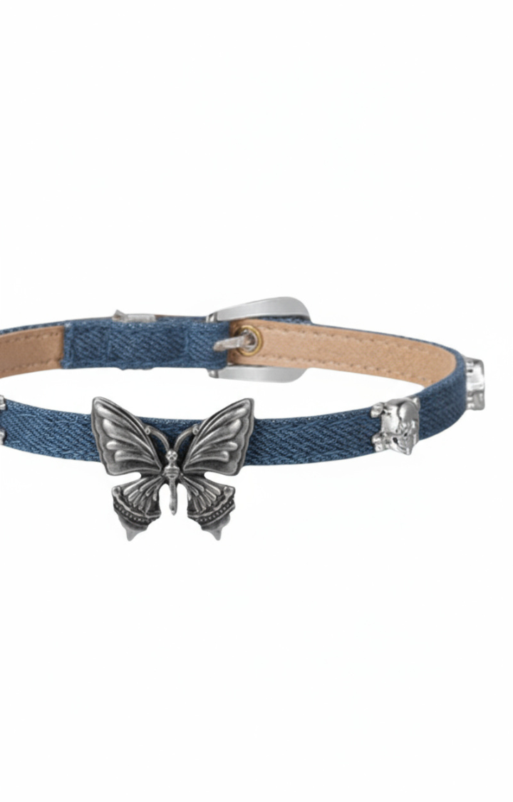 DOPAMINE BUTTERFLY DENIM CHOKER – DARK SERIES