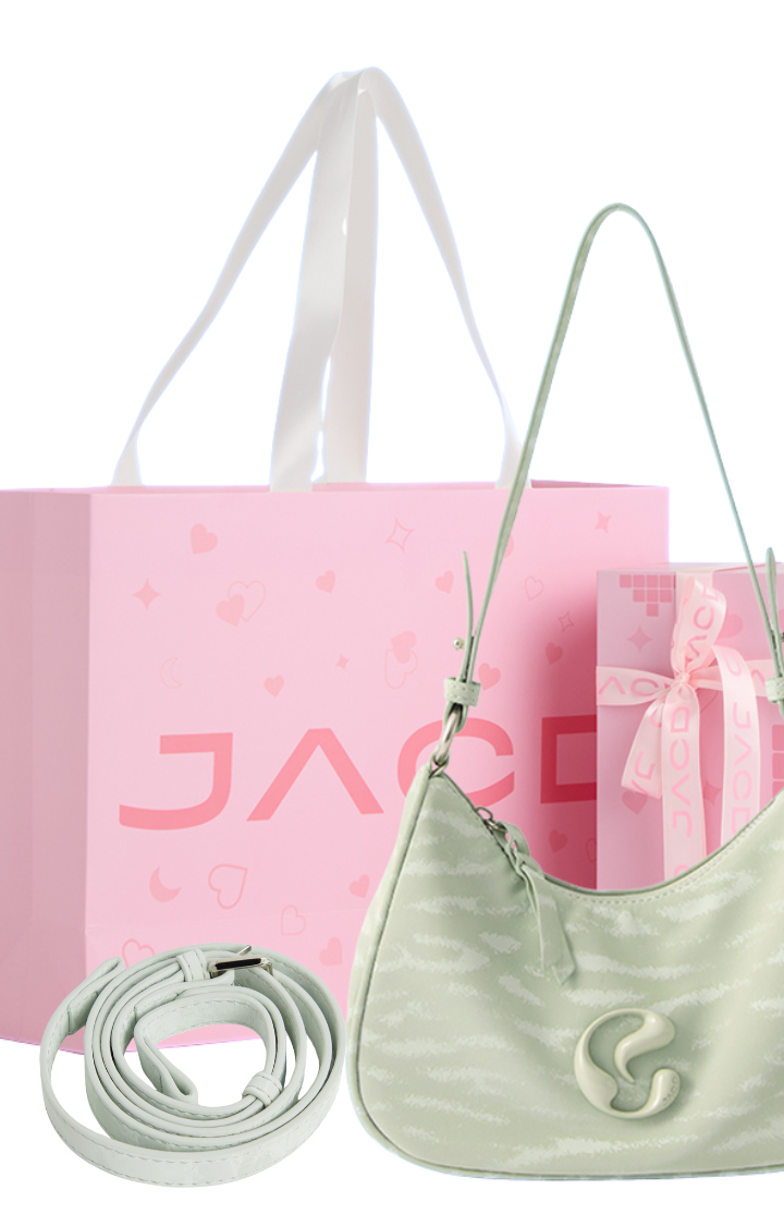 LUXE CURVE BAGUETTE BAG IN ICE LOTUS