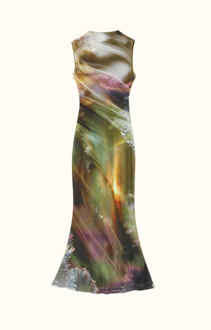 LUNAR BLUR MESH MAXI DRESS -  SOLAR MIRAGE