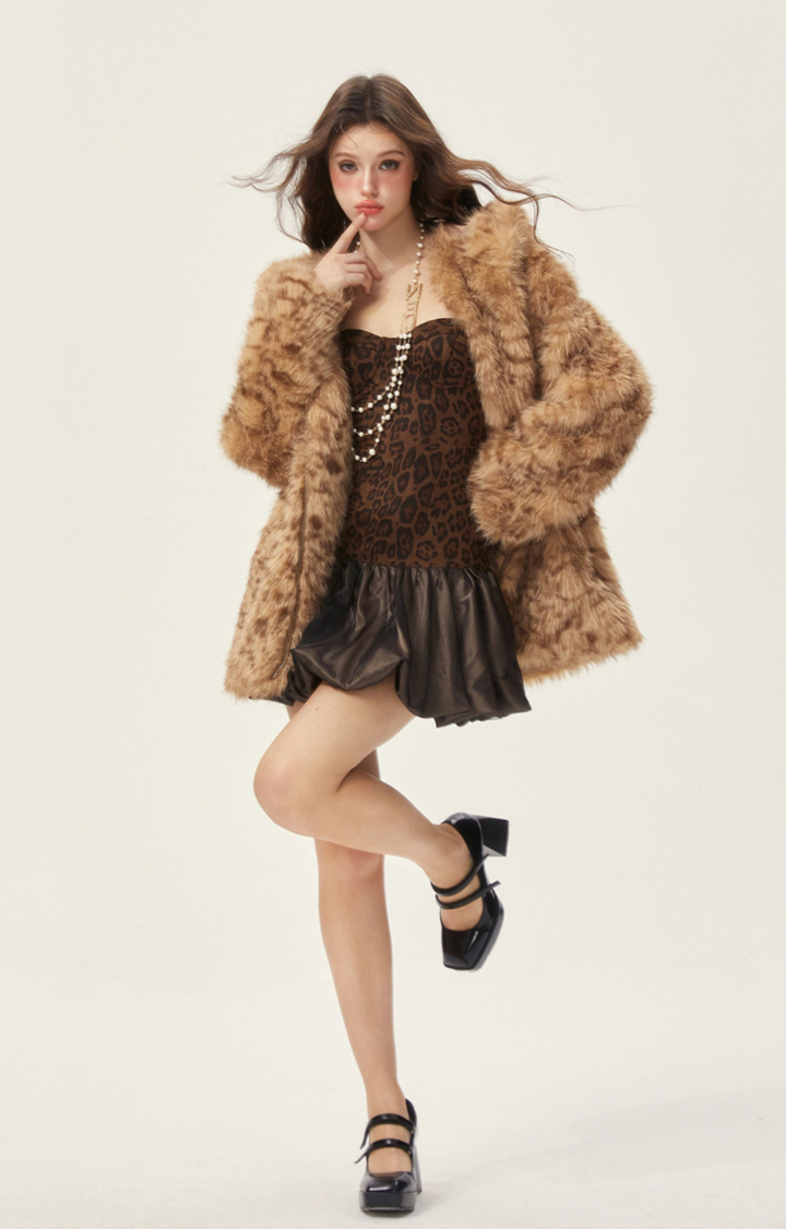 WILD MUSE LEOPARD BABYDOLL DRESS