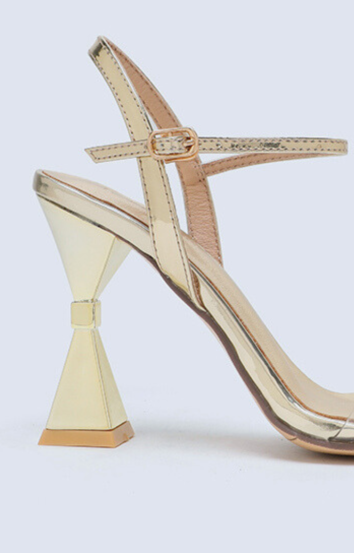 GILDED PRISM CRYSTAL SANDALS IN CHAMPAGNE BLAZE