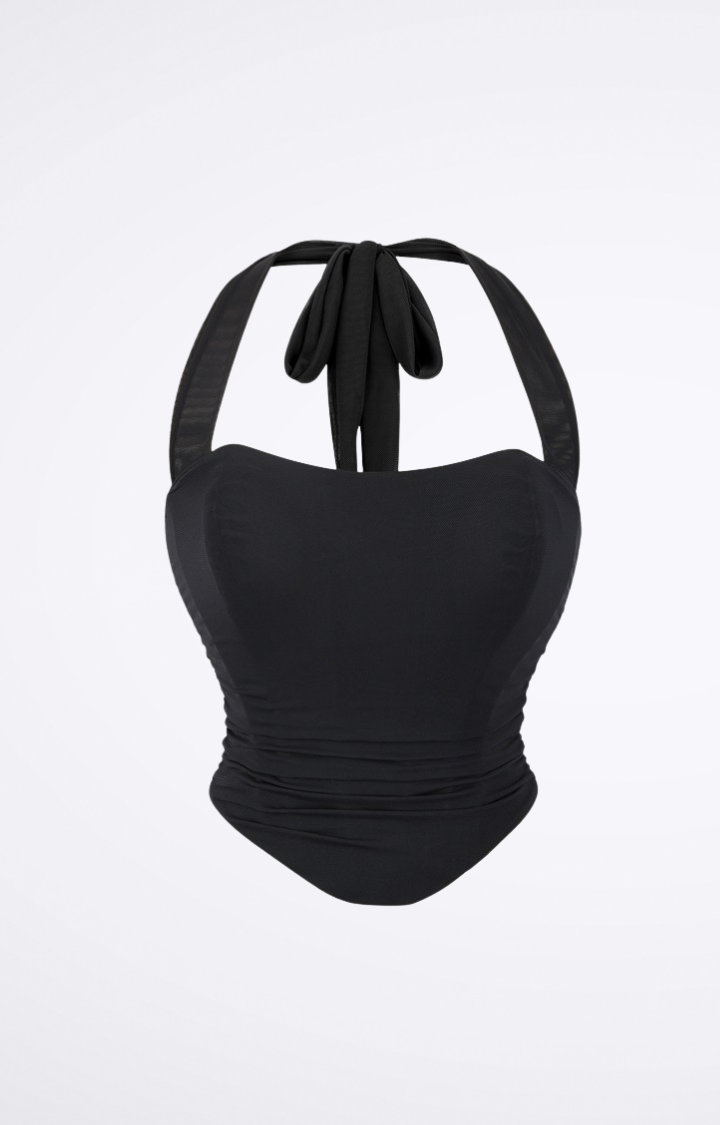 RUIN ME HALTER CORSET TOP -  MIDNIGHT TROUBLE