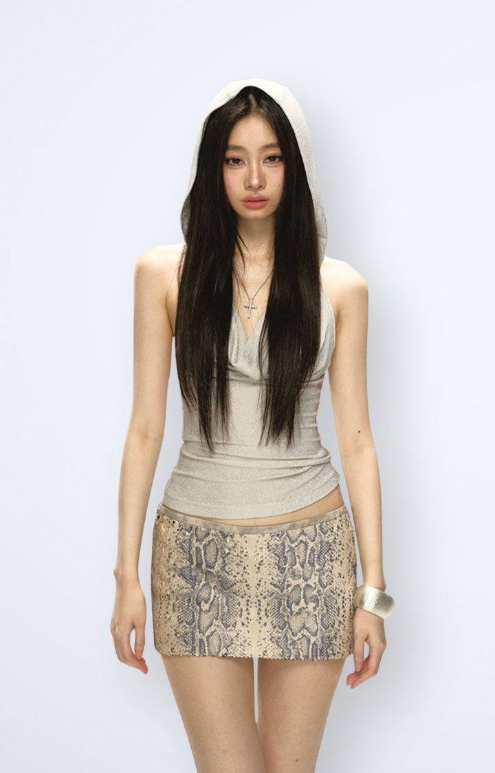 TOXIC LEGS SNAKESKIN MINI SKIRT