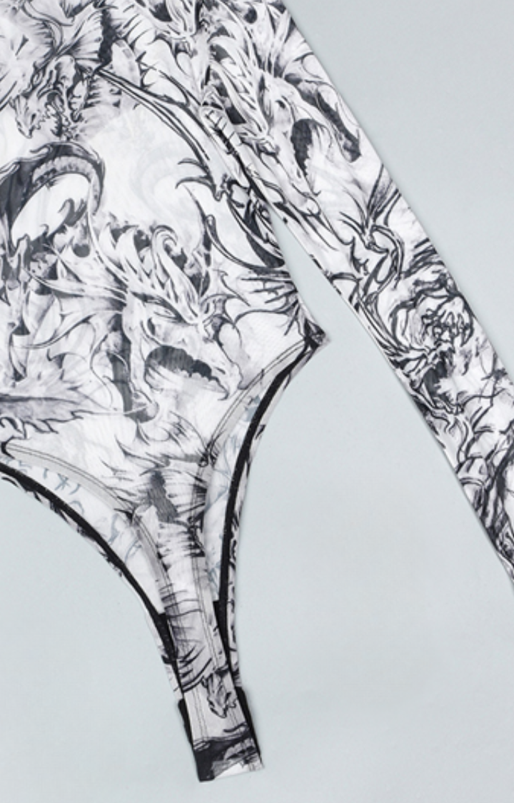 PSYCHEPRINT MESH BODYSUIT