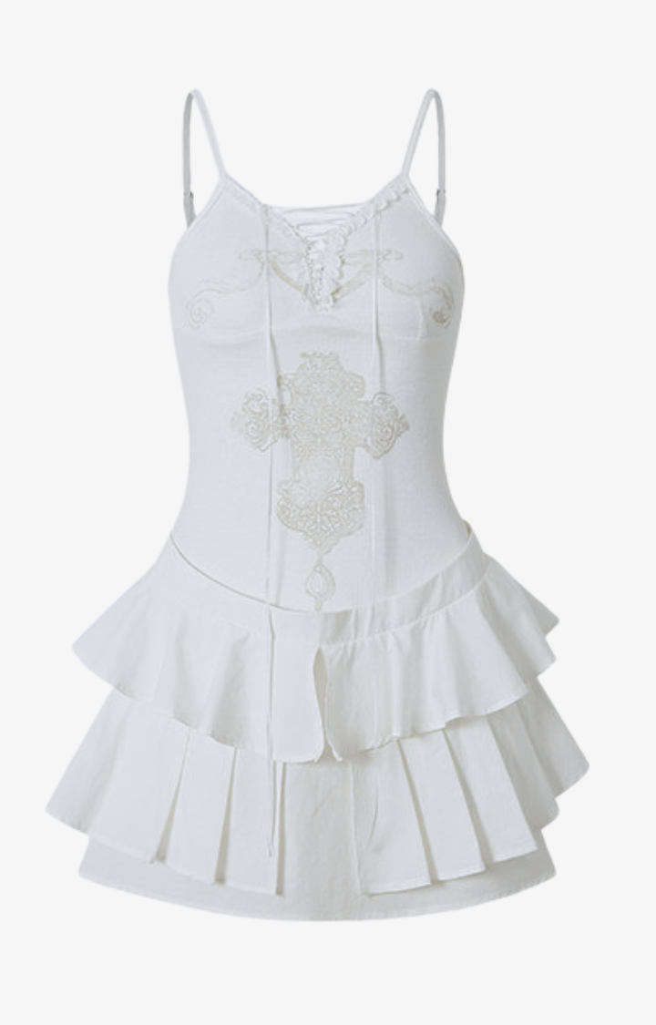 CONSECRATED RUIN LACE MINI DRESS