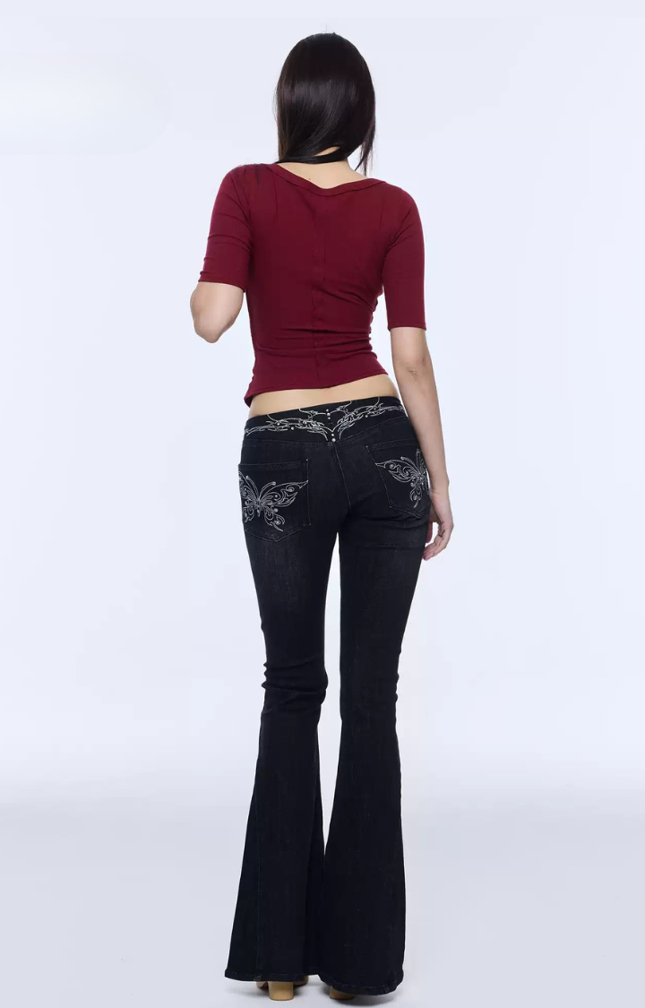 SWEET DAMAGE LACE-LAYER TOP SET IN BURGUNDY