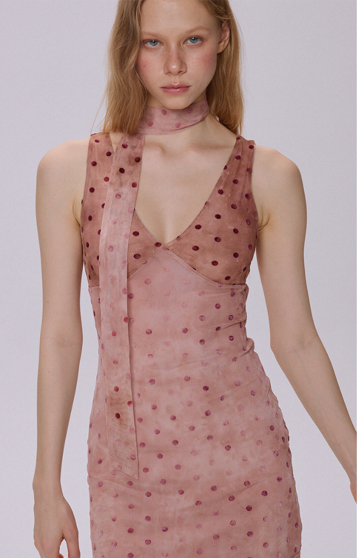 POISON BLUSH VEIL MINI DRESS